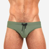 Solid Color Swim Briefs for Men
